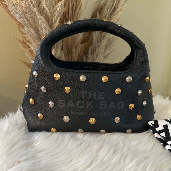 Marc Jacobs THE GLAM STUDS LEATHER MINI SACK BAG - Picture 3 of 14
